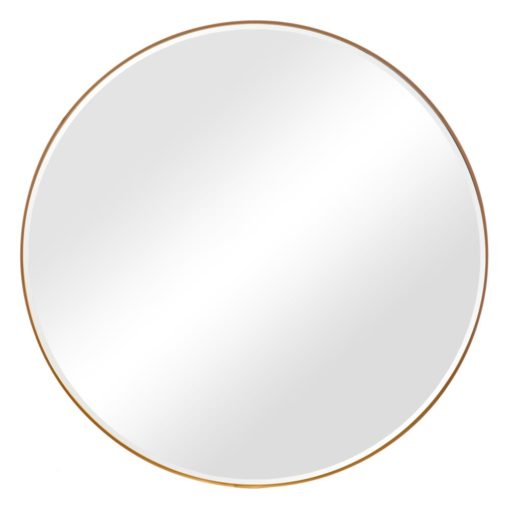 espejo redondo con marco de oro