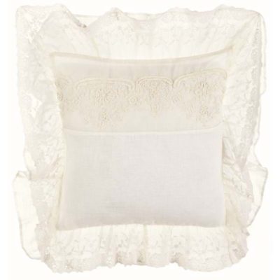 cojin blanco con volantes