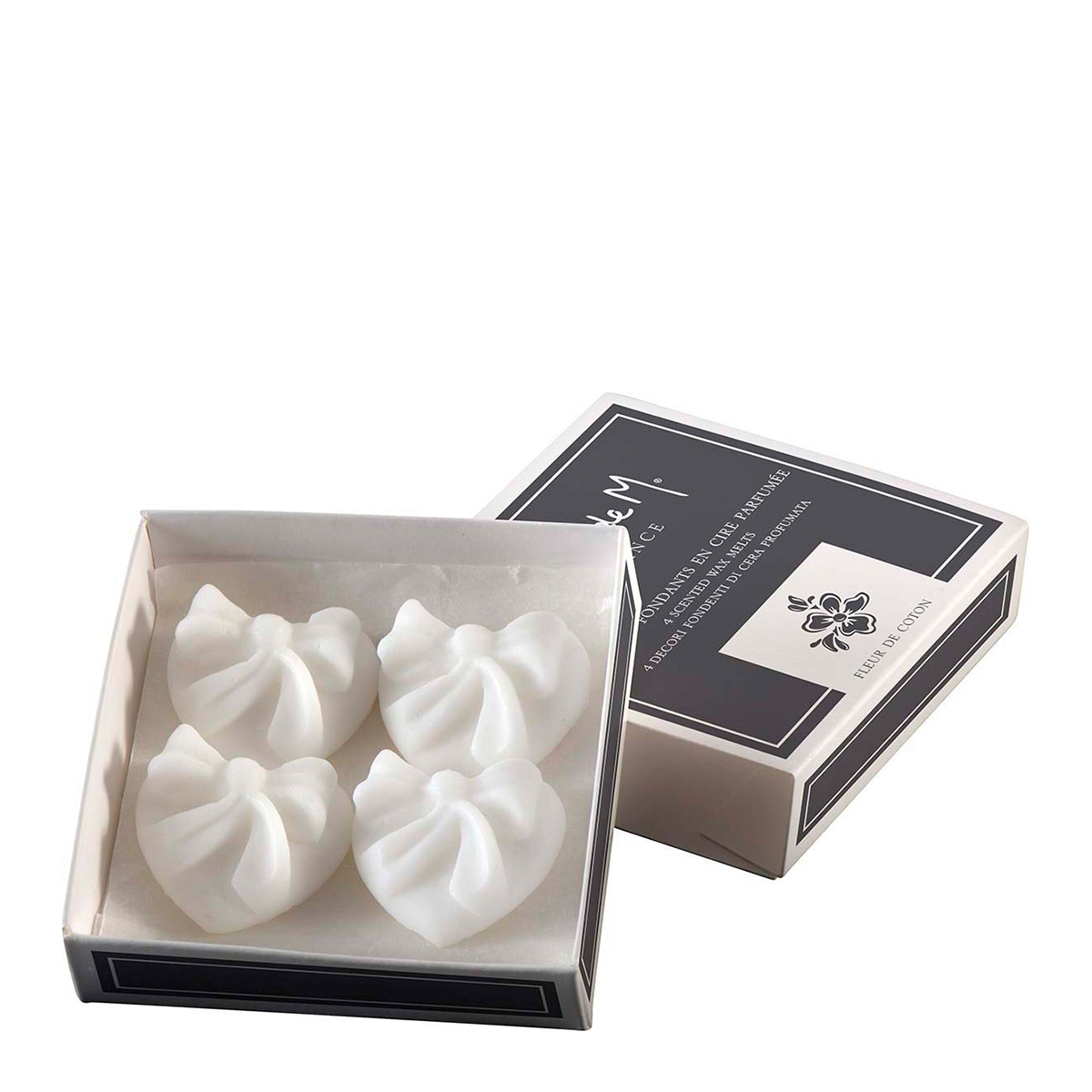 Caja de 4 decoraciones de cera perfumada - Fleur de Coton