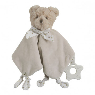Osito de peluche beige con mordedor